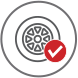 tire icon with a checkmark