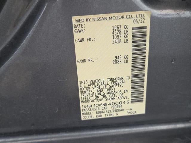 2022 Nissan Altima 2.5 SR