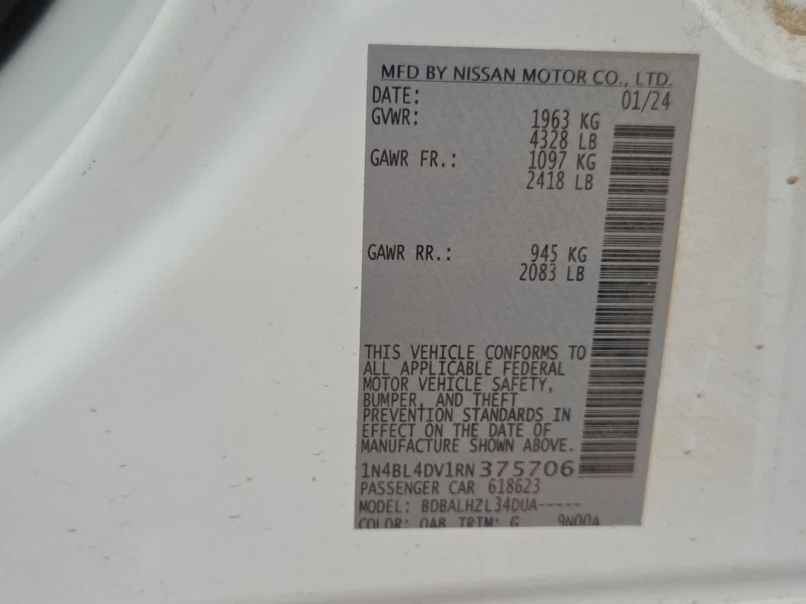 2024 Nissan Altima 2.5 SV