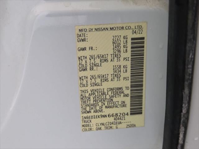 2022 Nissan Frontier SV