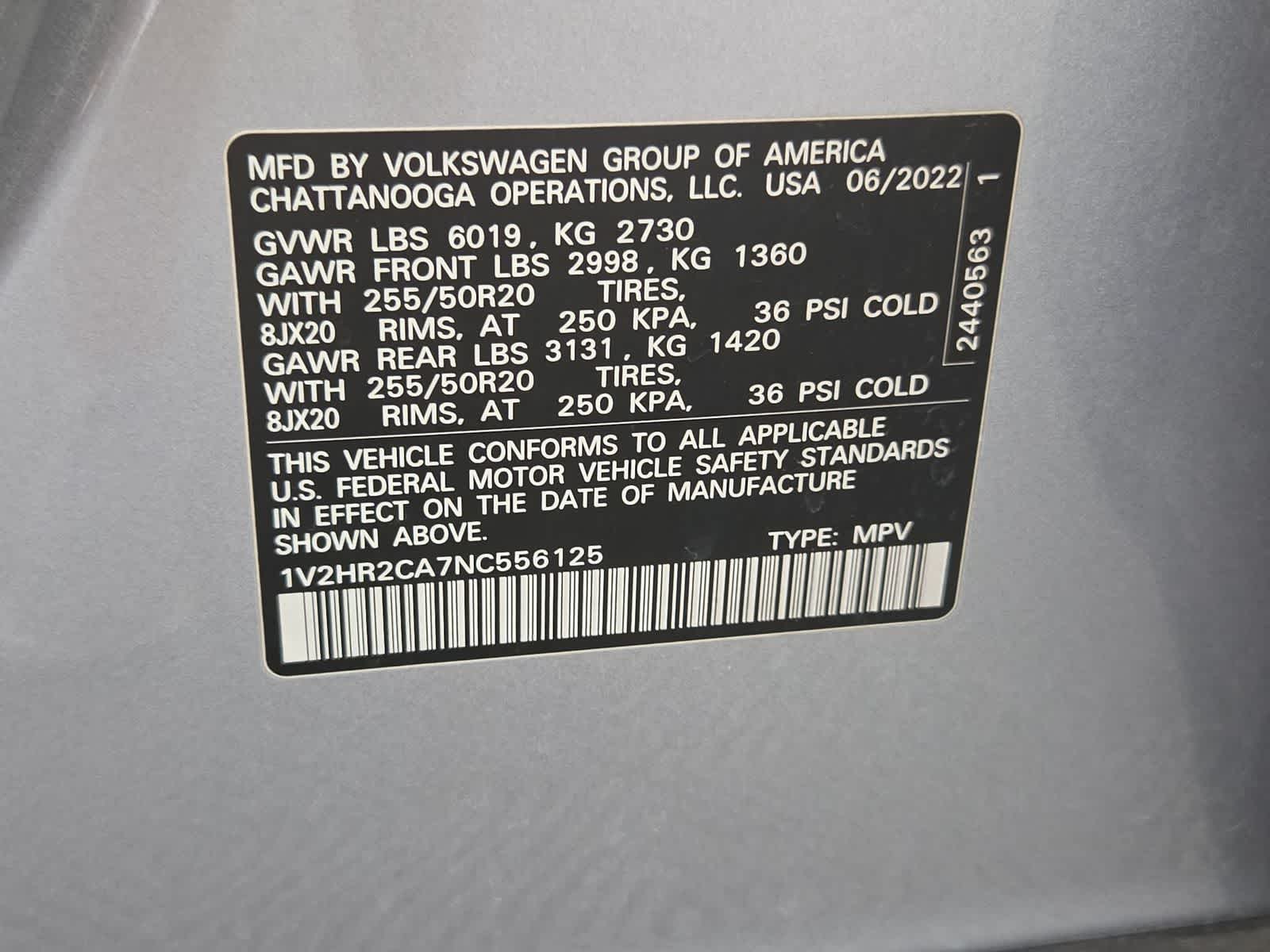 2022 Volkswagen Atlas 3.6L V6 SE w/Technology