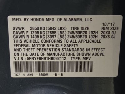 2017 Honda Pilot Touring