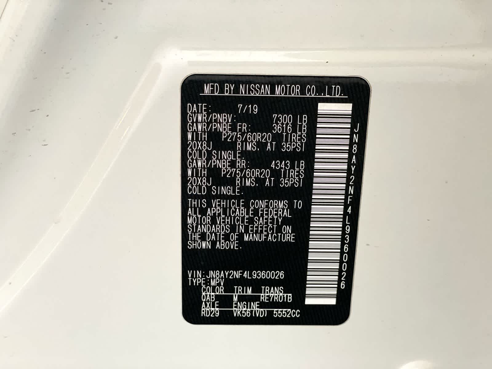 2020 Nissan Armada Platinum