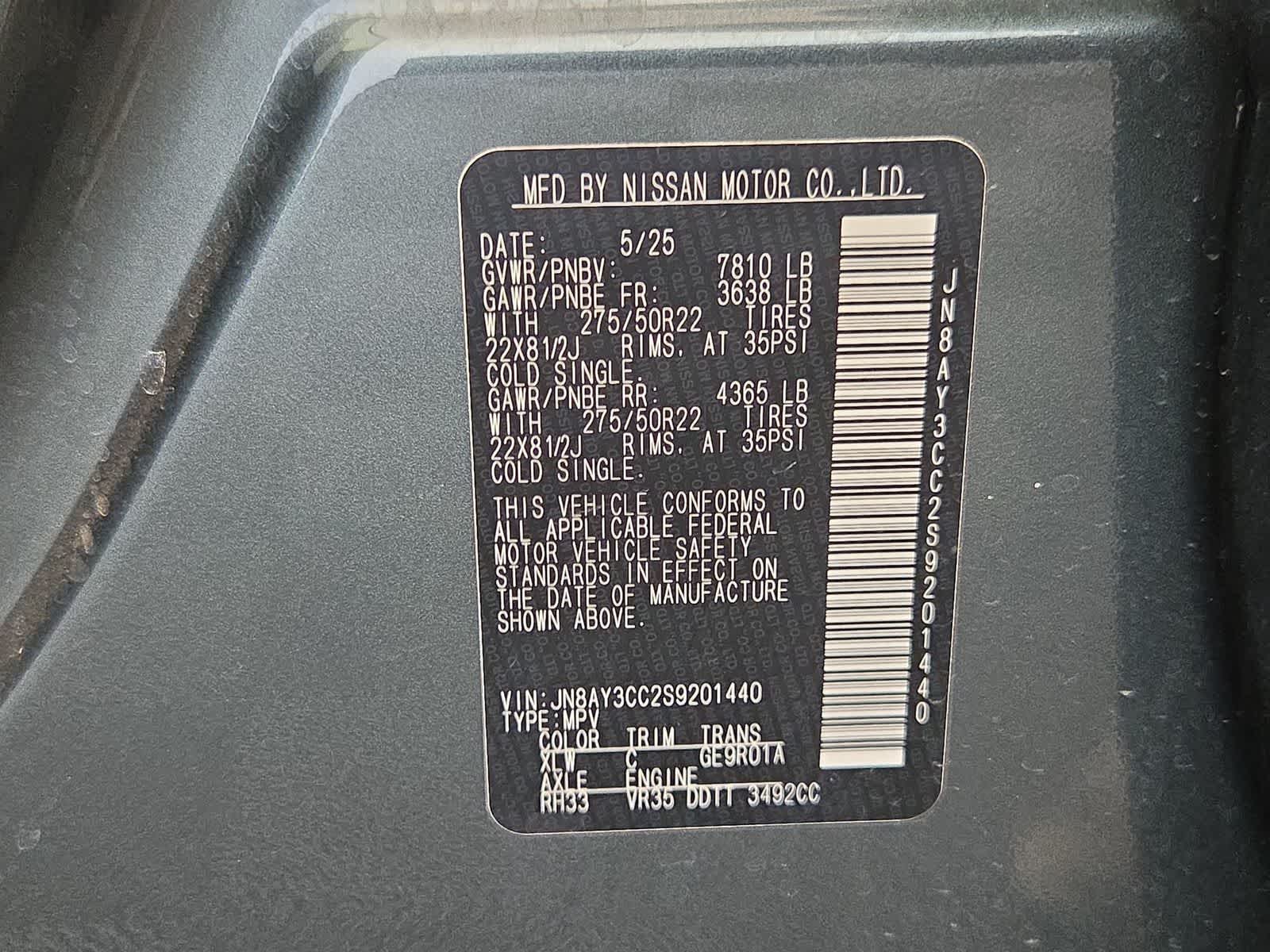 2025 Nissan Armada Platinum Reserve