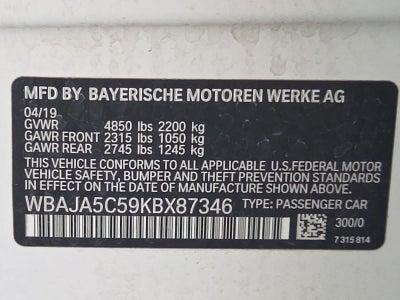 2019 BMW 530i 530i
