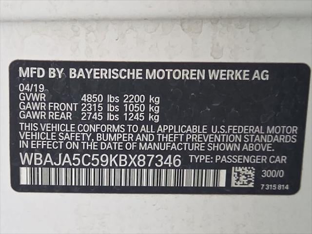 2019 BMW 530i 530i
